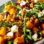 Butternut squash feta salad with vibrant colors and fresh ingredients
