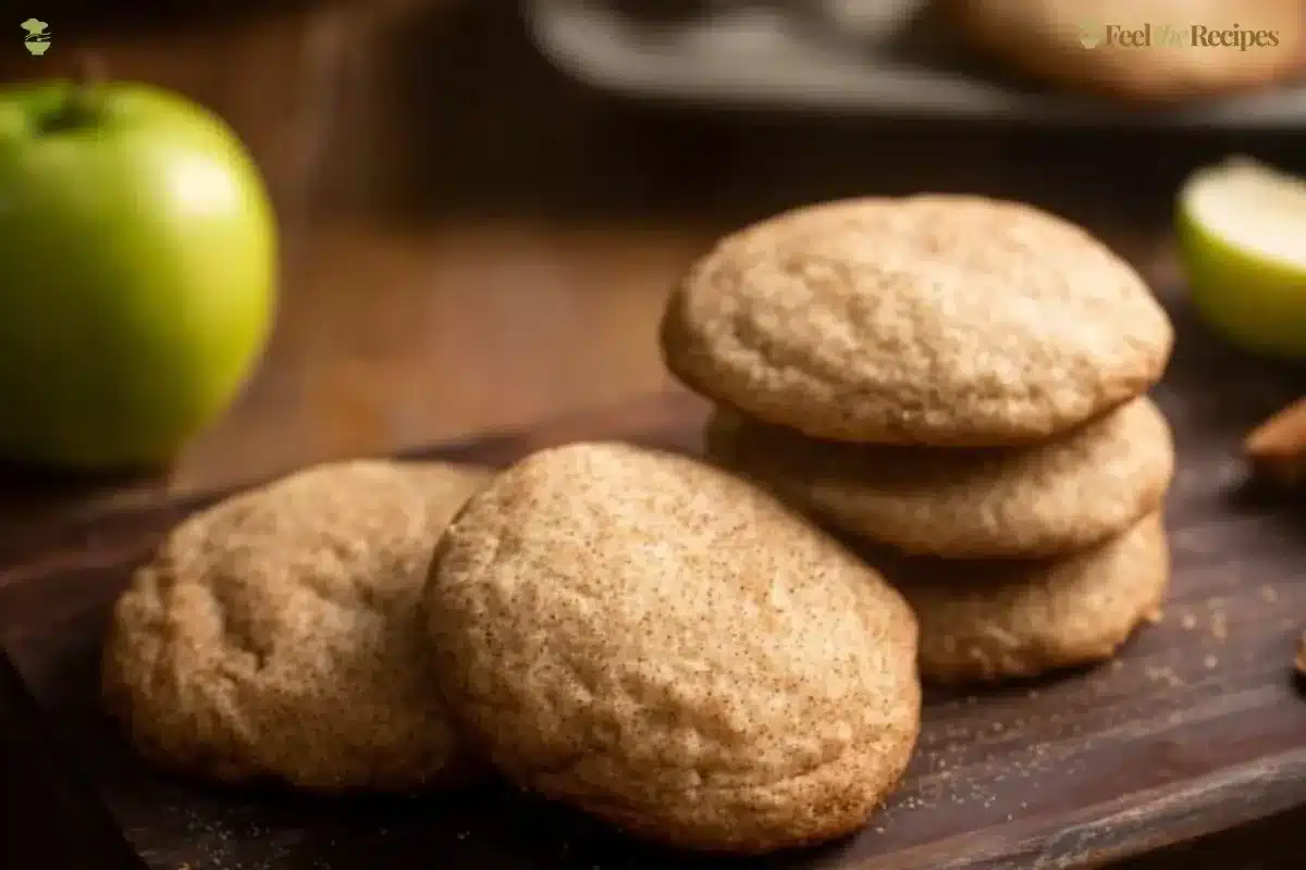 Freshly baked Cinnamon Applesauce Cookies on a cooling rack