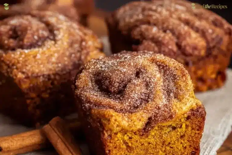 Cinnamon Swirl Pumpkin Bread Minis with a delicious swirl pattern on top