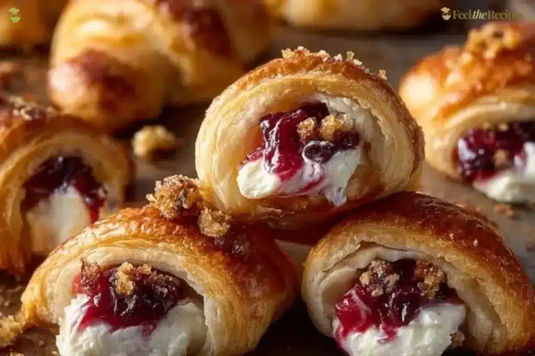 Cranberry Cream Cheese Crescent Bites on a serving platter