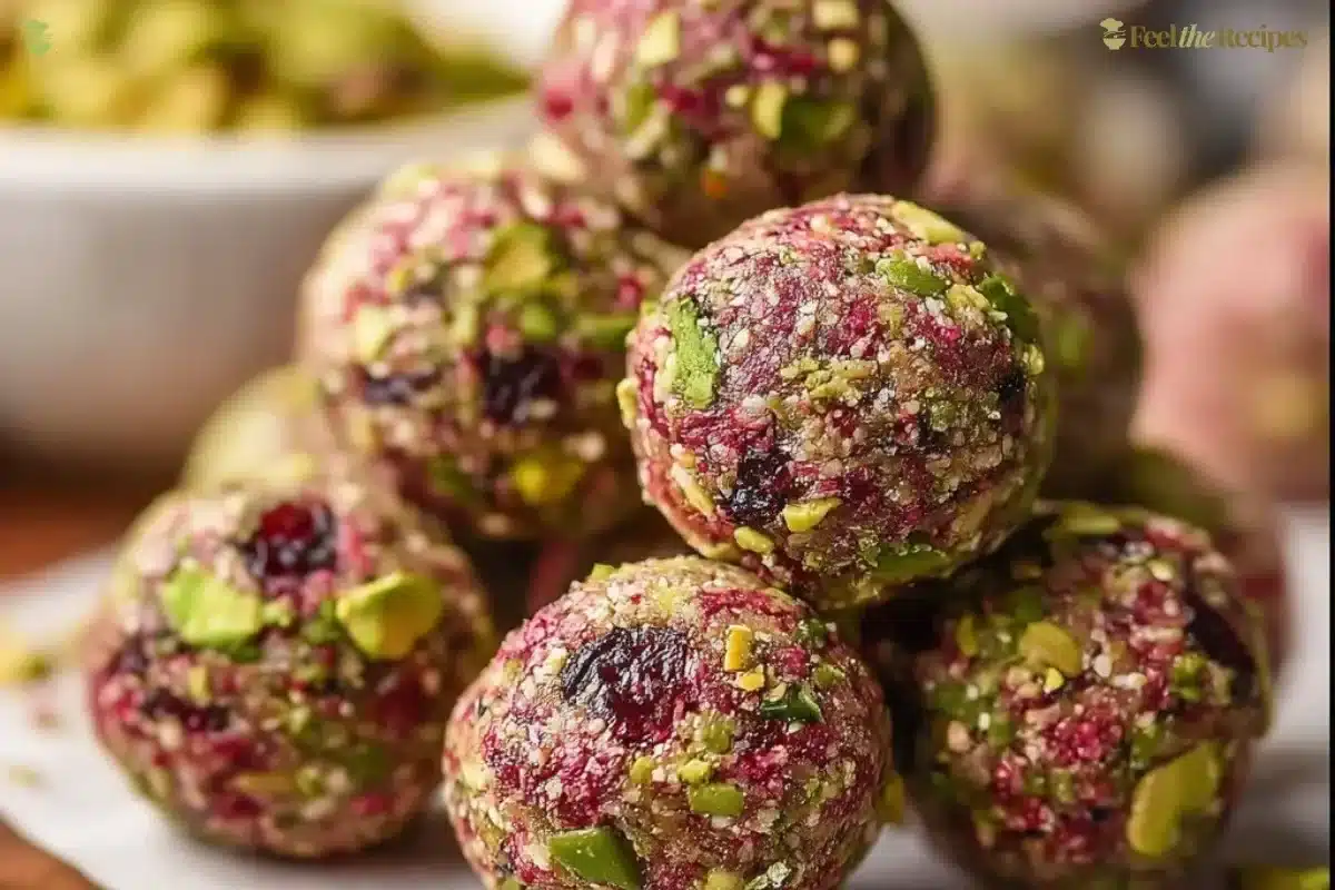 Cranberry Pistachio Protein Bites snack packed with flavor and nutrients