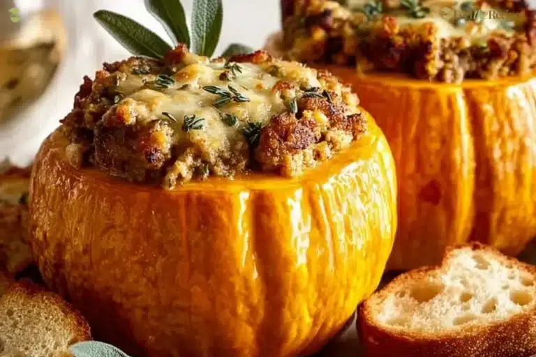 Ground turkey and brown butter sage stuffed mini pumpkins recipe