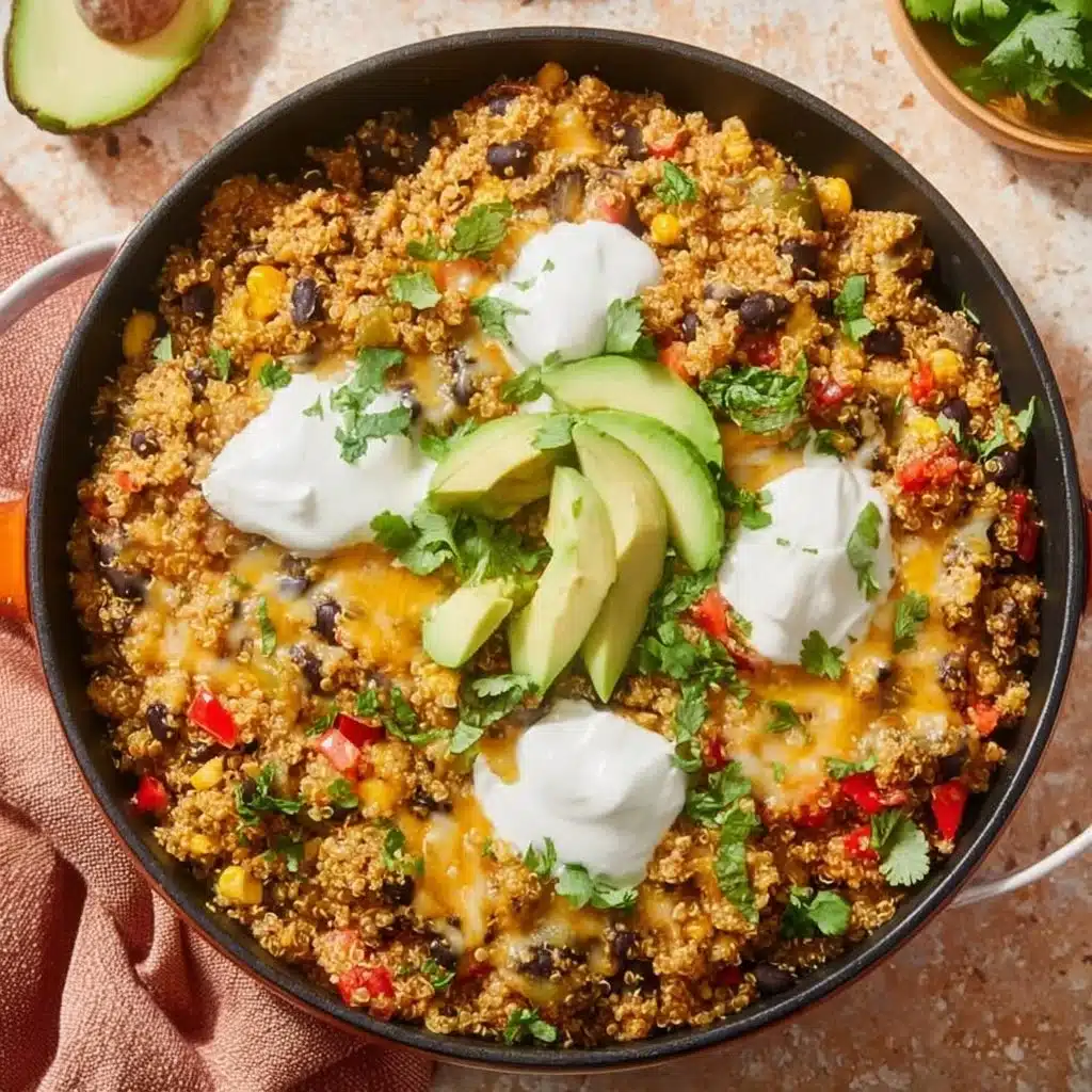 High Protein High Fiber Vegetarian Taco Skillet with vibrant vegetables and spices