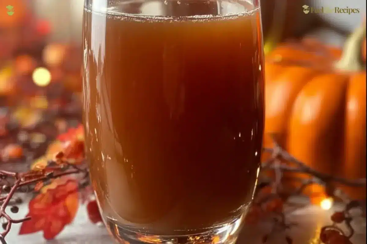 Bottles of homemade cider on a wooden table surrounded by fresh apples