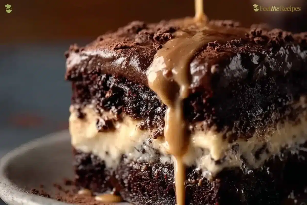 Deliciously decadent 7-layer Mexican Chocolate Milk Cake with rich chocolate flavor