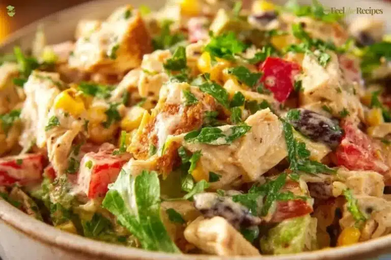 Delicious Southwest Chicken Salad with vibrant ingredients and dressing