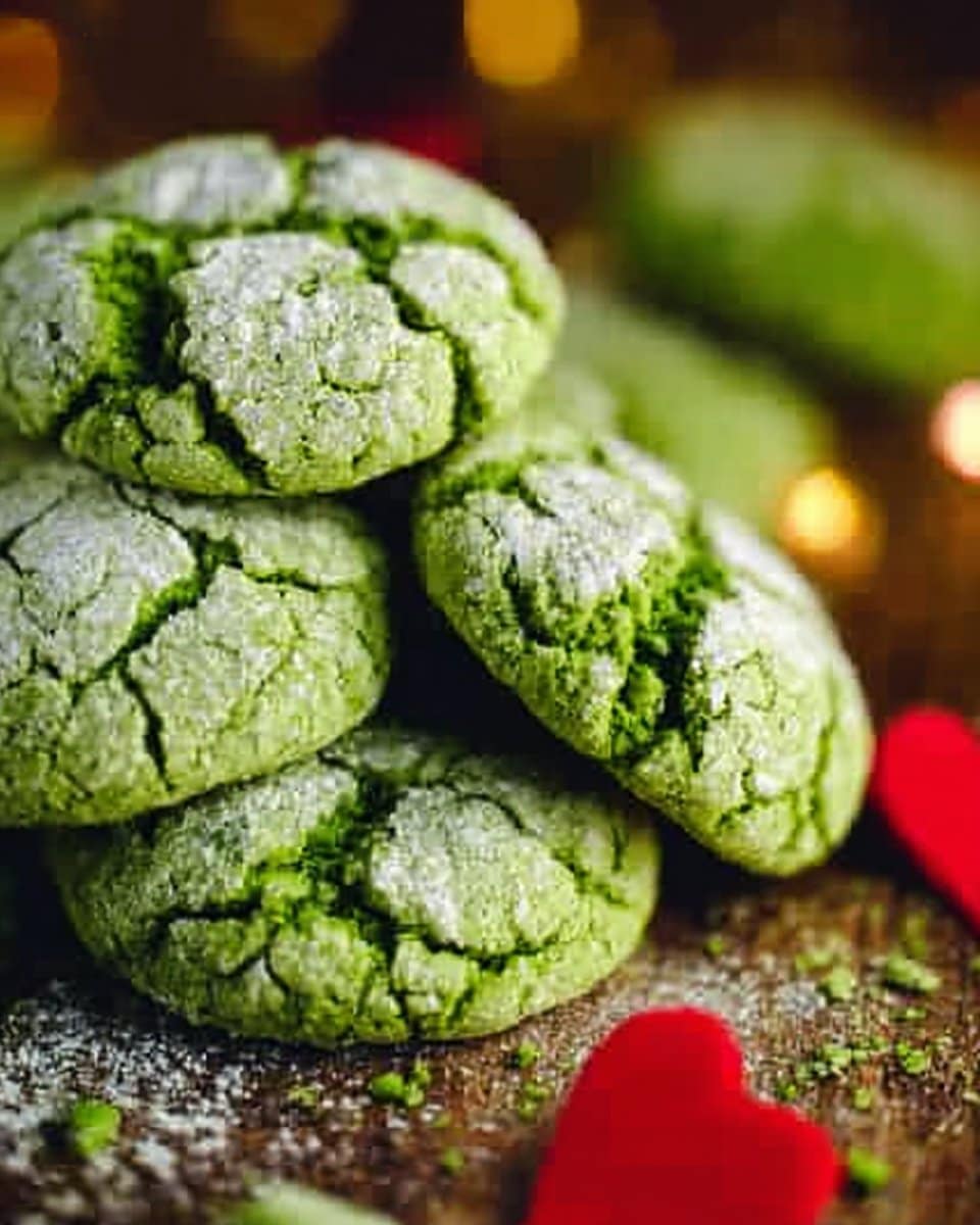 Grinch Cookies (Green Crinkle Cookies)