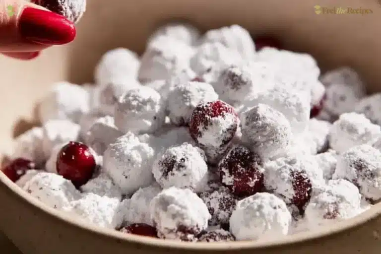 Delicious candied cranberries with Prosecco and orange juice on a plate