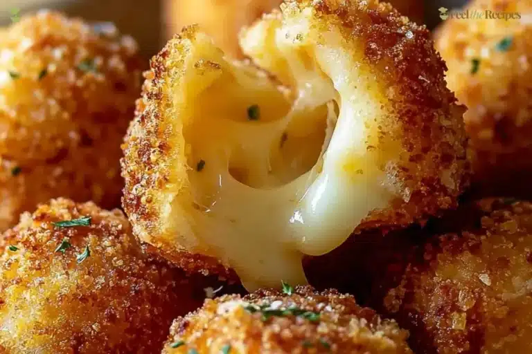 Delicious Cheesy Parmesan Mozzarella Bites served with dipping sauce