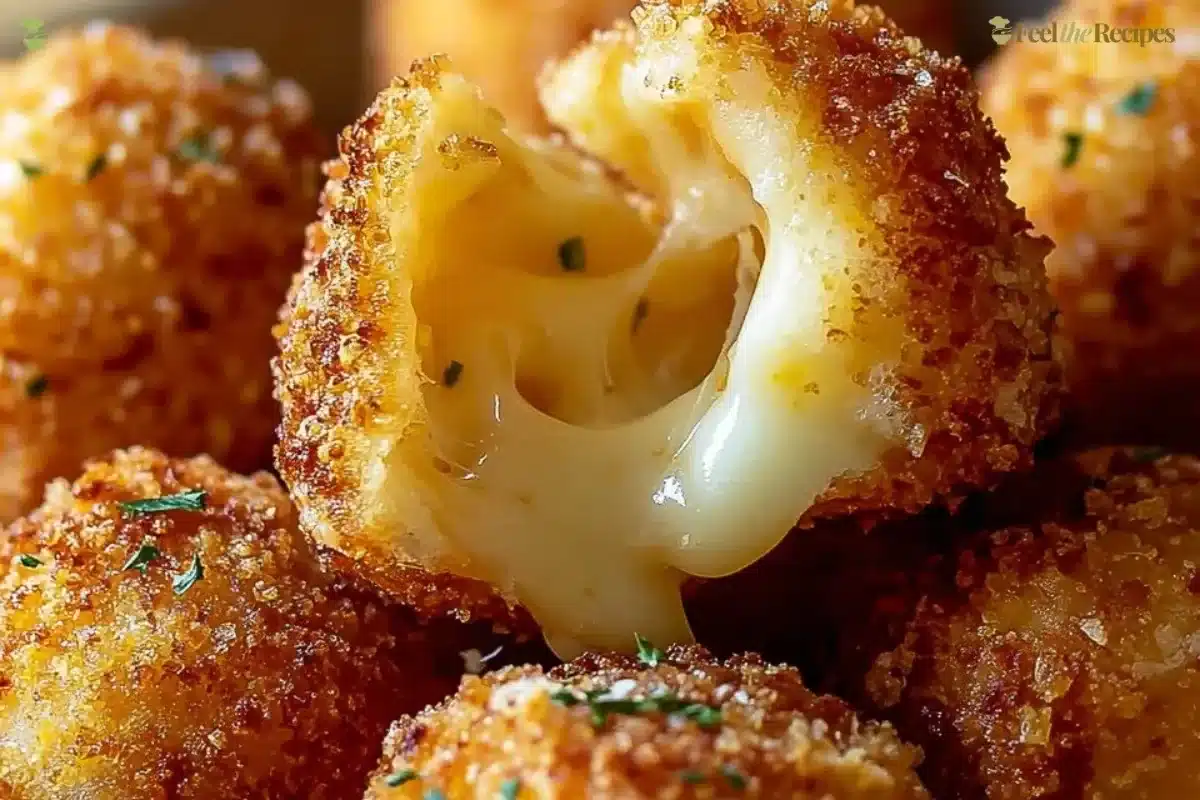 Delicious Cheesy Parmesan Mozzarella Bites served with dipping sauce