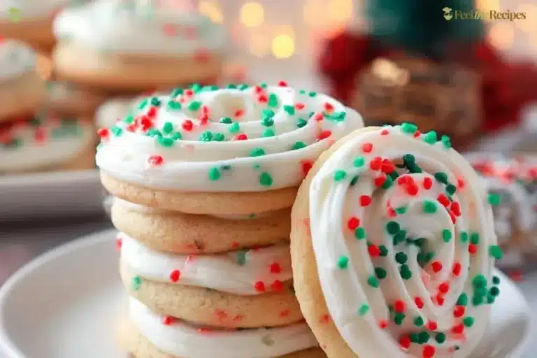 Decorated Christmas sugar cookies resembling Crumbl's festive treats