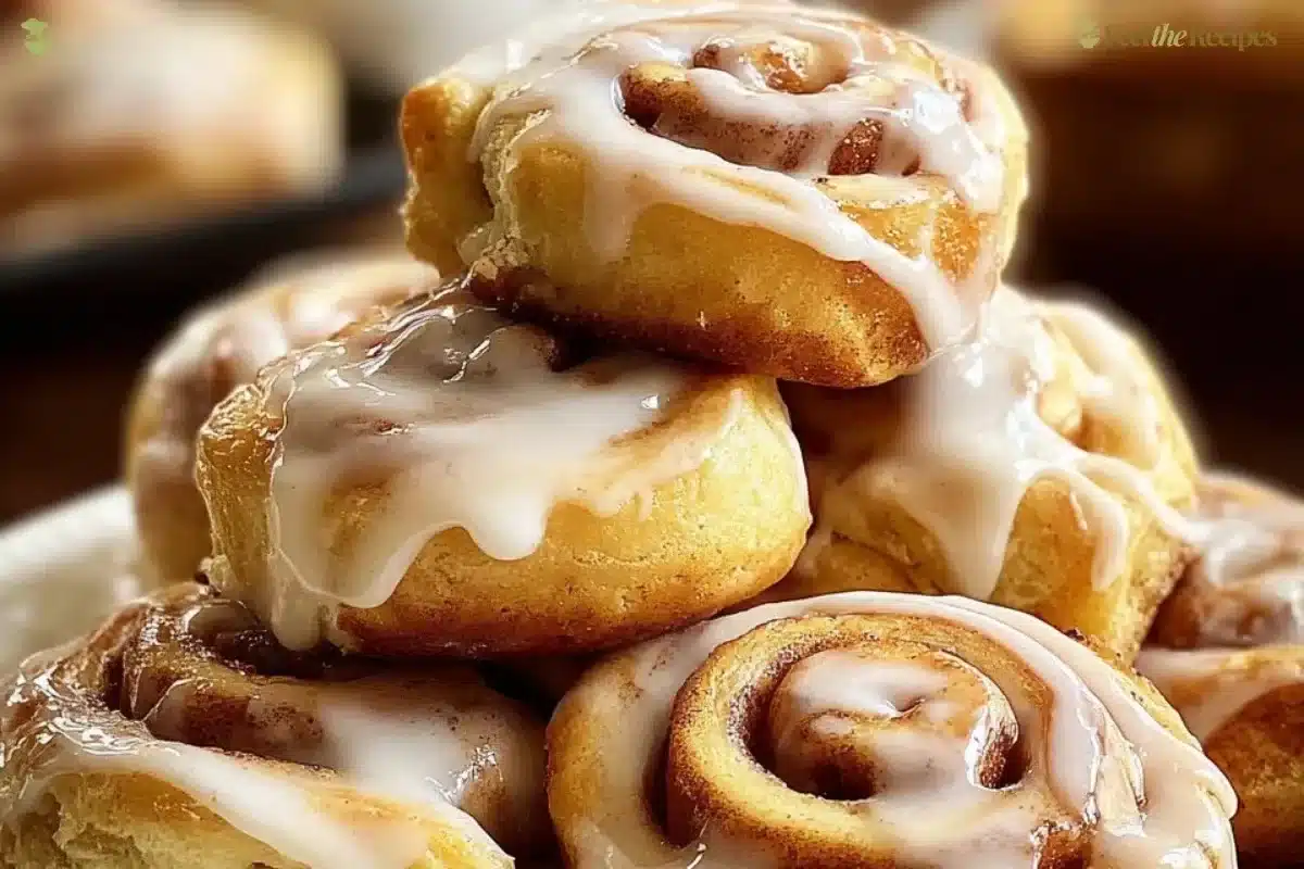 Deliciously baked Cinnamon Roll Cookies with icing on top.