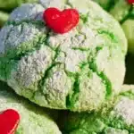 Festive Grinch Cookies - Green Crinkle Cookies for Holiday Treats