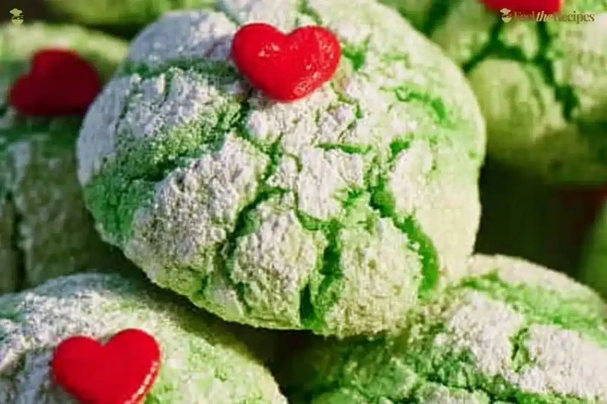 Festive Grinch Cookies - Green Crinkle Cookies for Holiday Treats