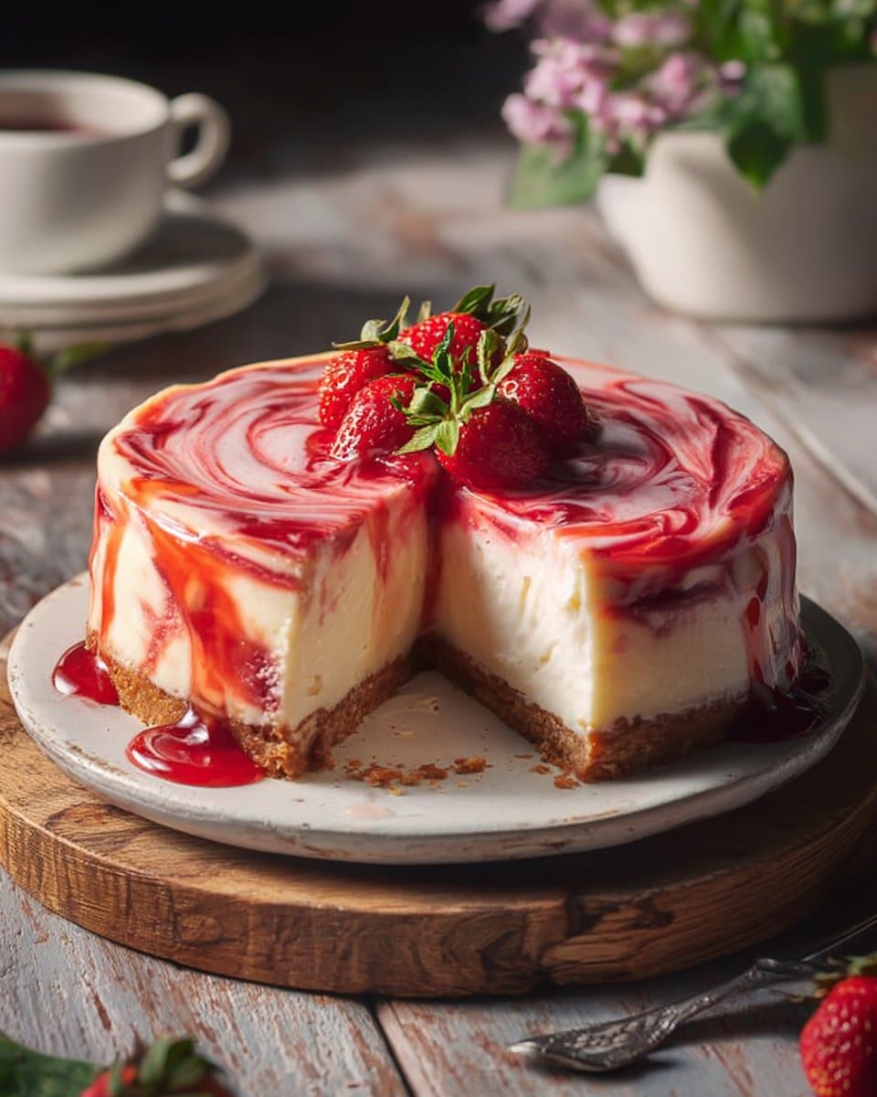 Strawberry Swirl Cheesecake Recipe
