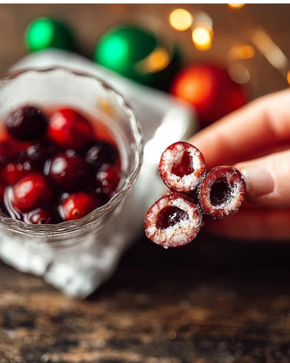 Candied Cranberries with Prosecco and Orange Juice