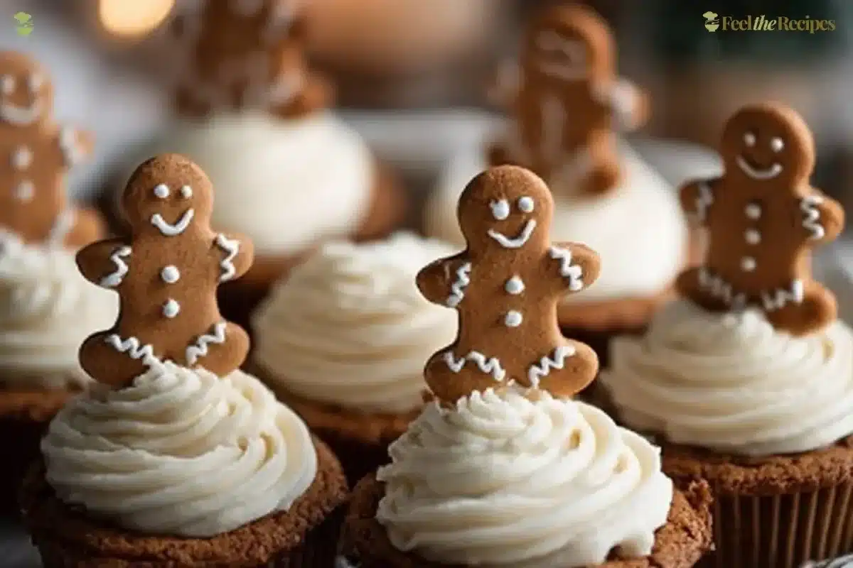 No-Bake Gingerbread Cheesecake Cups topped with whipped cream and spices