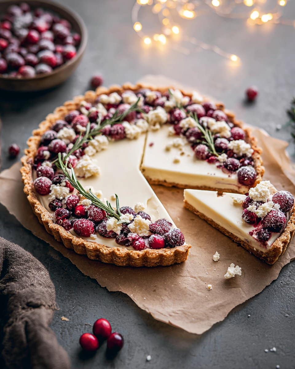 Festive White Chocolate Cranberry Tart