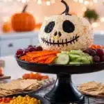 Spooky Skellington cheese ball appetizer for Halloween parties