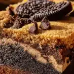 Deliciously layered slutty brownies with cookie dough, brownie mix, and Oreos