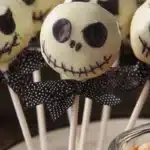 The Nightmare Before Christmas themed Oreo Pops decorated for Halloween