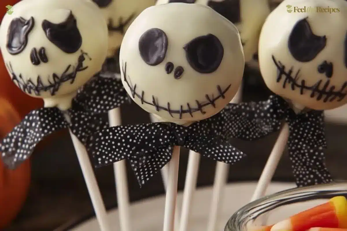 The Nightmare Before Christmas themed Oreo Pops decorated for Halloween