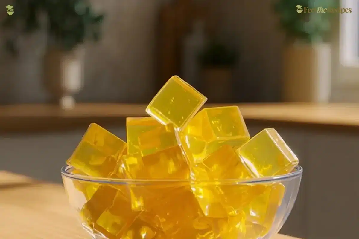 A colorful gelatin dessert showcasing the viral gelatin trick for creative cooking.