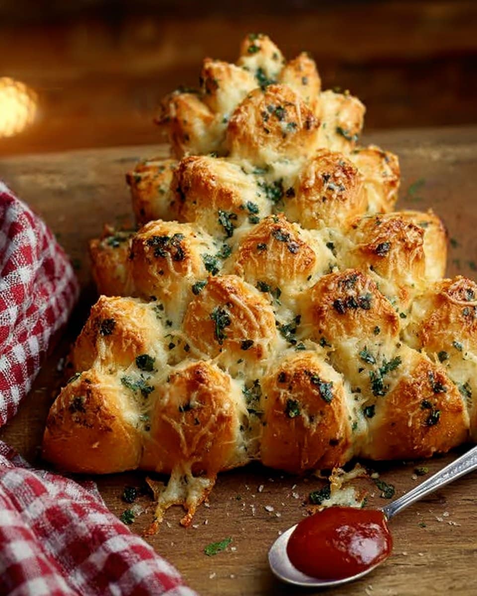 Cheesy Christmas Tree Bread