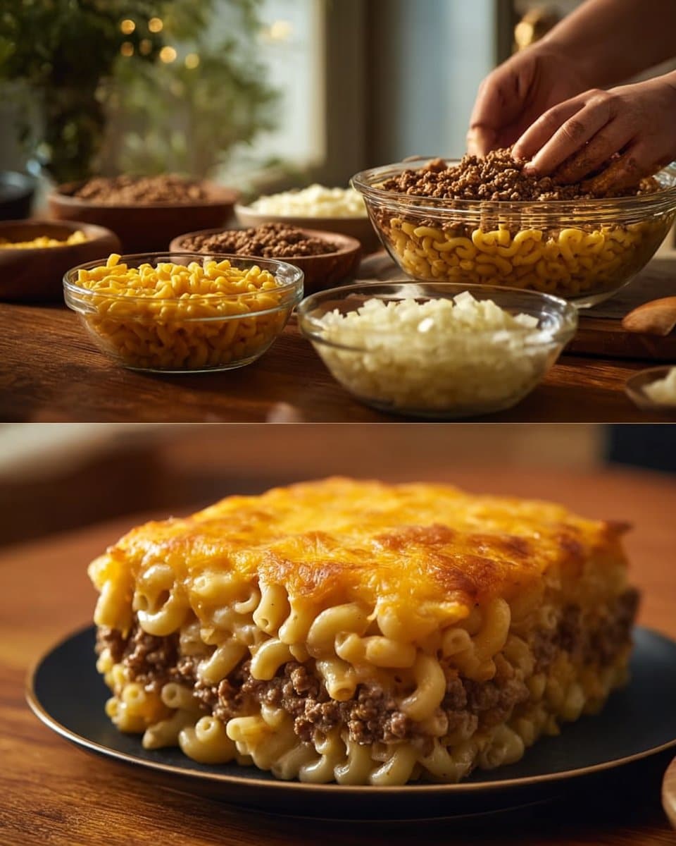 Mac and Cheese Meatloaf Casserole
