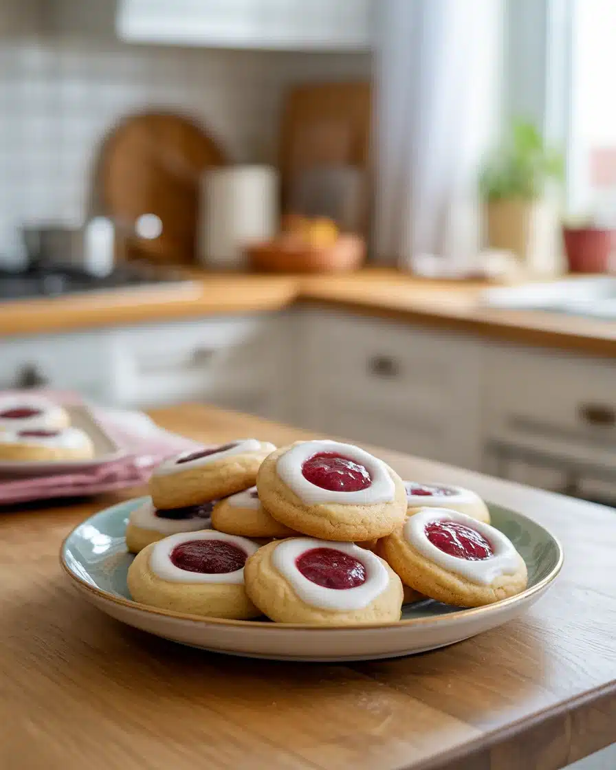 raspberry almond cookies