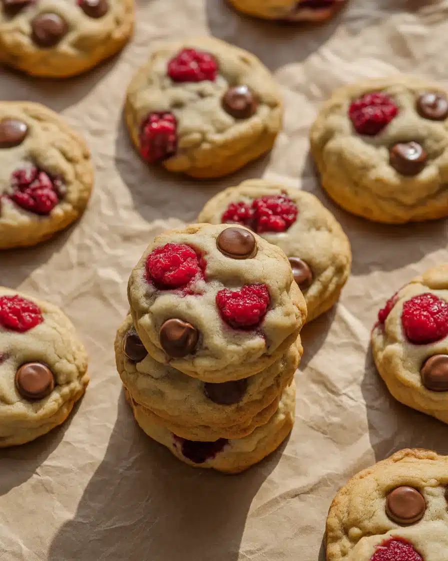 raspberry chocolate chip cookies