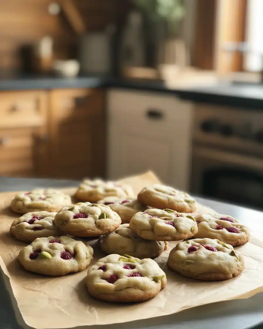 Raspberry Pistachio Cookies Without White Chocolate