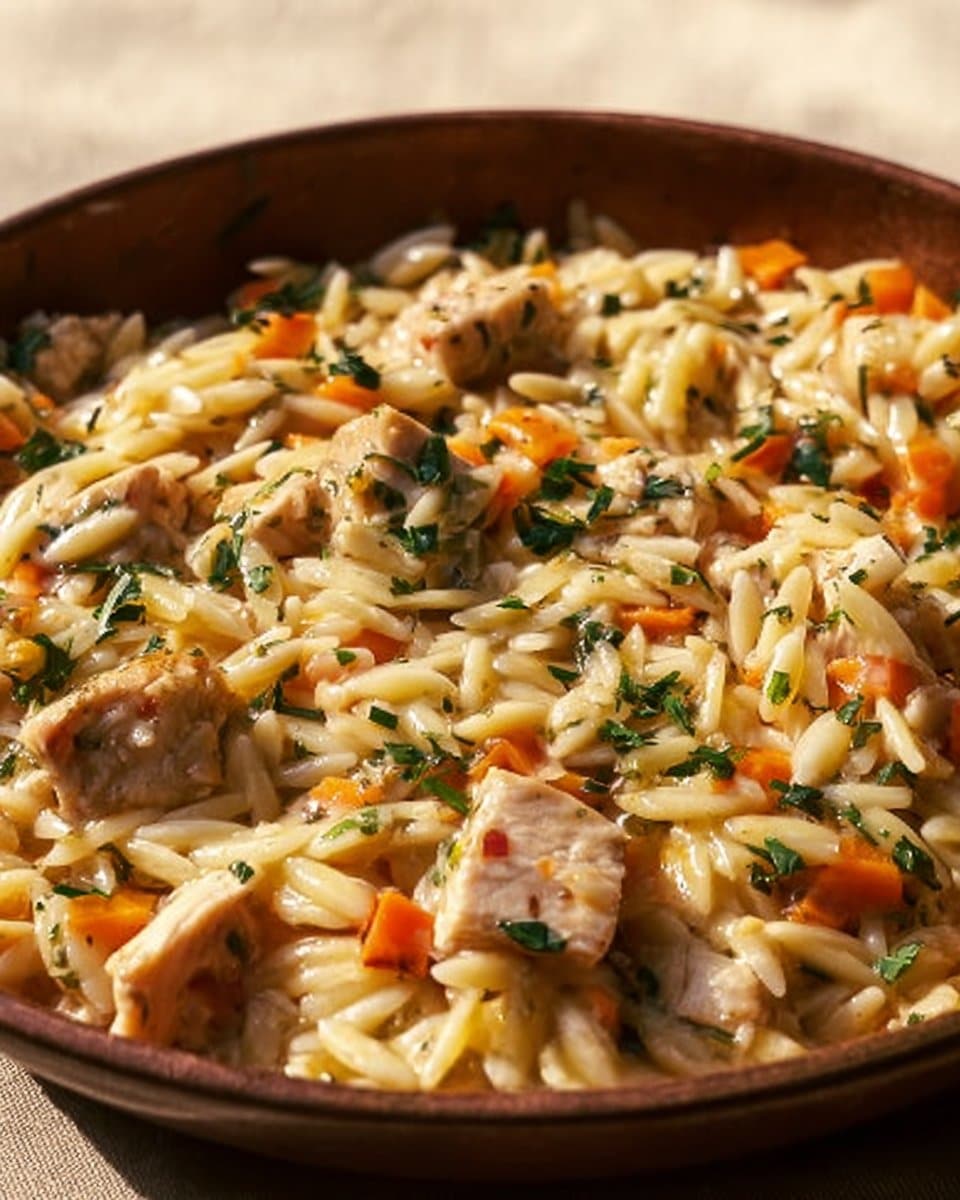 Creamy Chicken Pot Pie Orzo