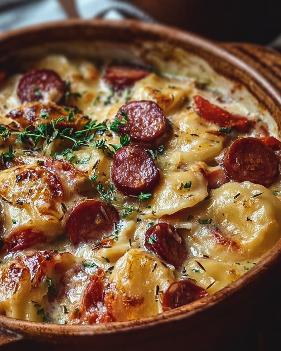 Classic Crockpot Pierogi Casserole with Kielbasa - loudasrecipes