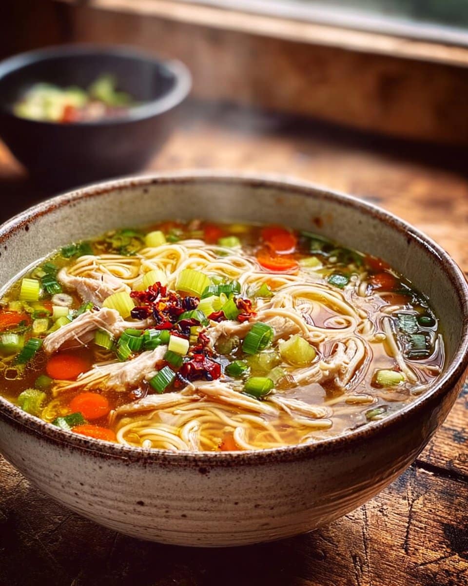 Classic Ginger Garlic Chicken Noodle Soup