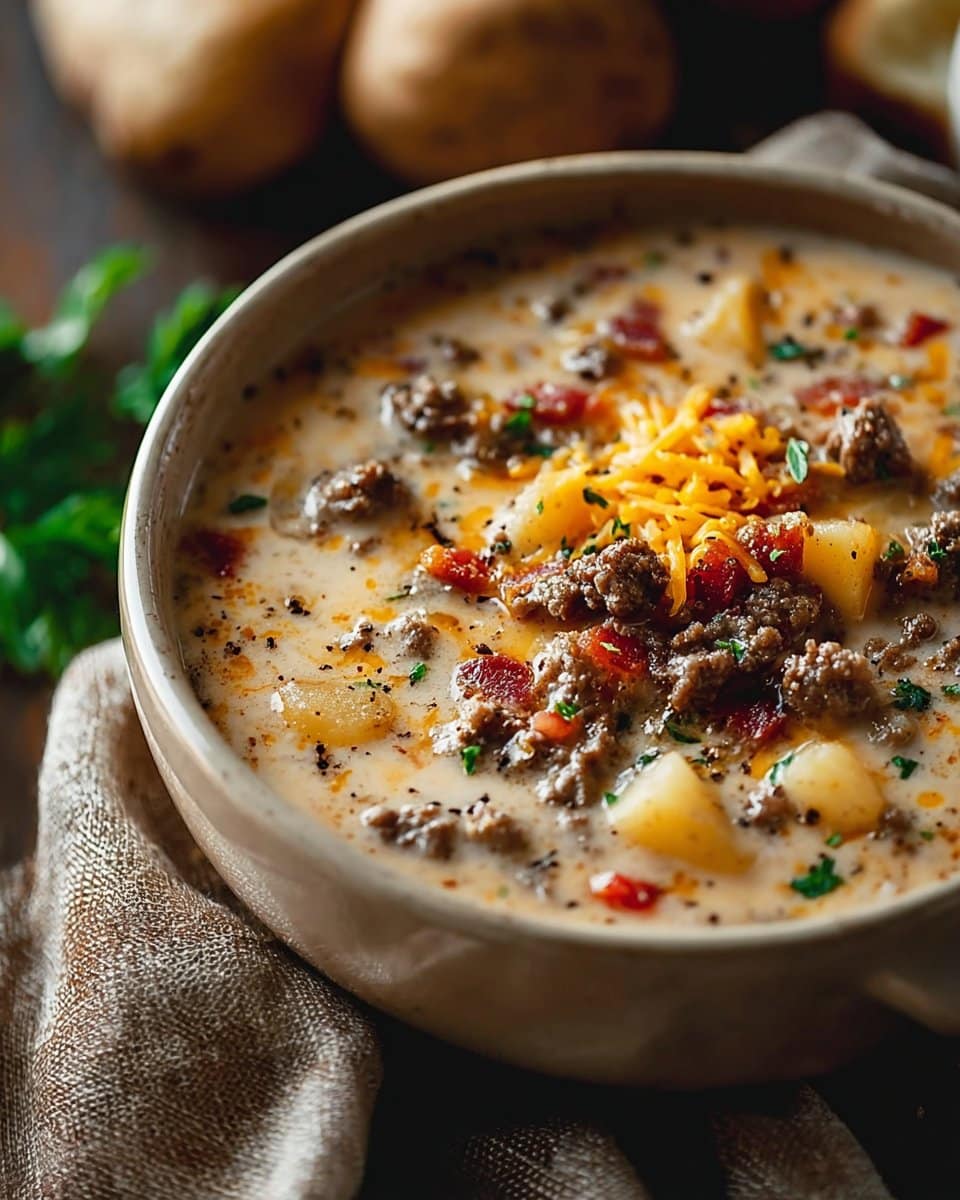 Easy Cheeseburger Soup Recipe