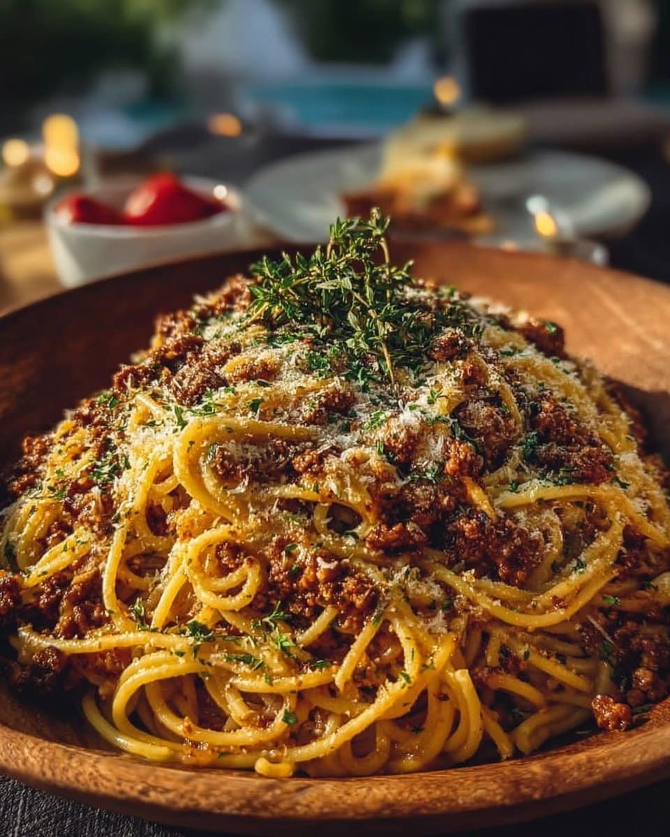 Cajun Beef Spaghetti in Creamy Three-Cheese Parmesan Sauce