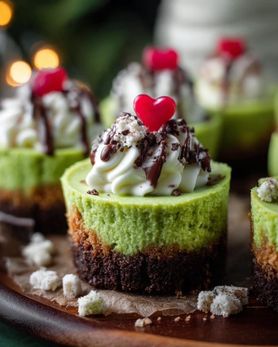 Grinch Mini Cheesecakes