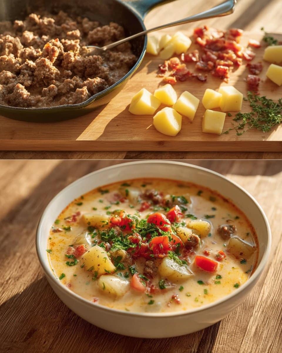 Easy Cheeseburger Soup Recipe