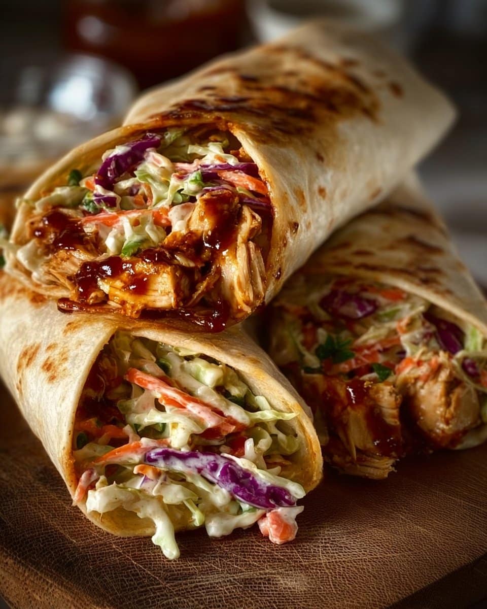 BBQ Chicken Coleslaw Wraps