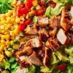 BBQ Chicken Chopped Salad with grilled chicken, fresh veggies, and BBQ dressing