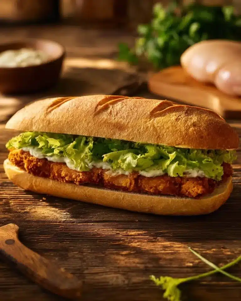 Delicious Chicken Caesar Sandwich with grilled chicken and romaine lettuce