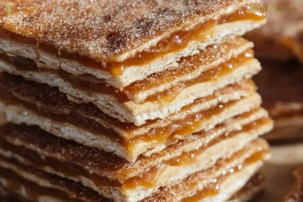 Delicious Churro Saltine Toffee dessert showcasing its sweet and crunchy layers.