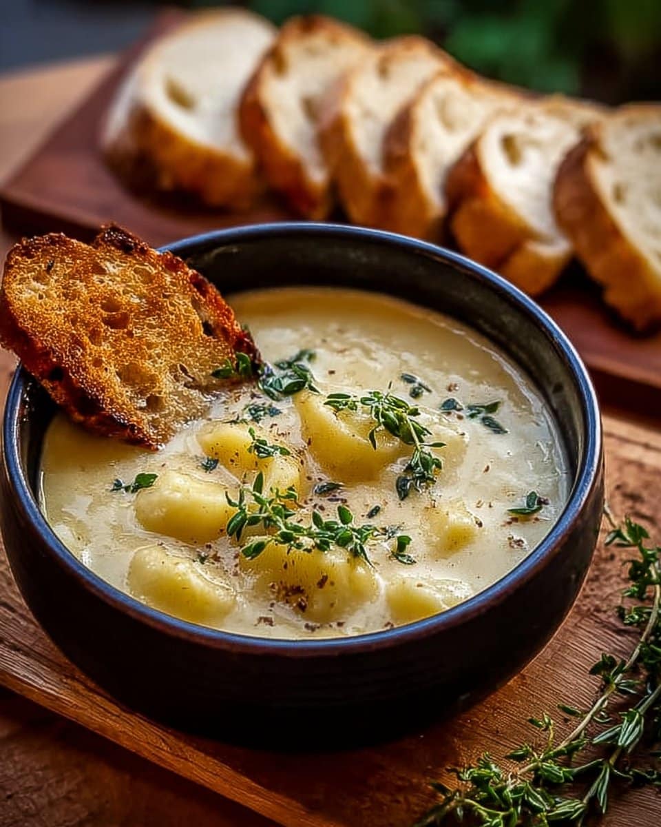 Hearty Cheddar Garlic Herb Potato Soup Recipe