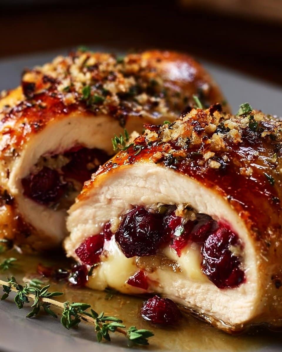 Impressive Cranberry Brie Stuffed Chicken