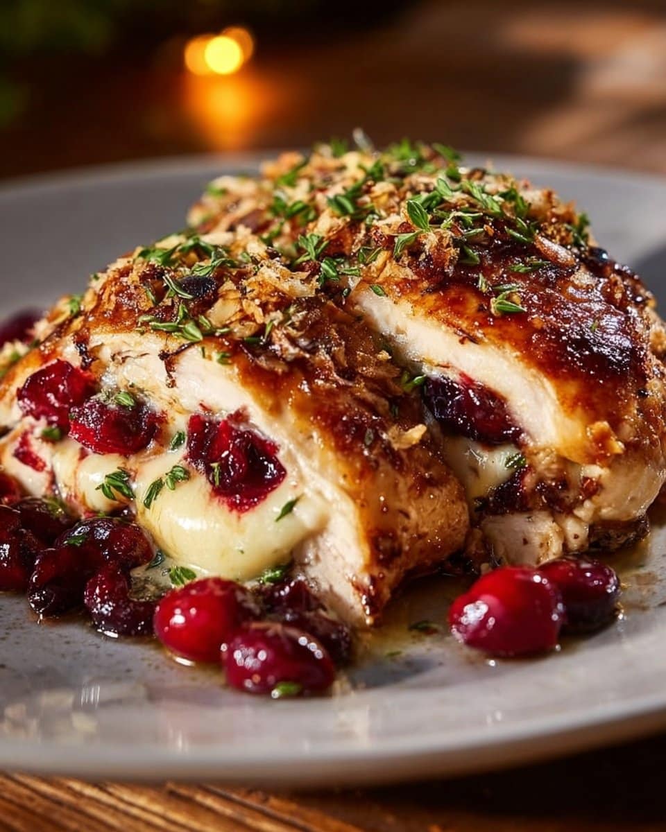 Impressive Cranberry Brie Stuffed Chicken