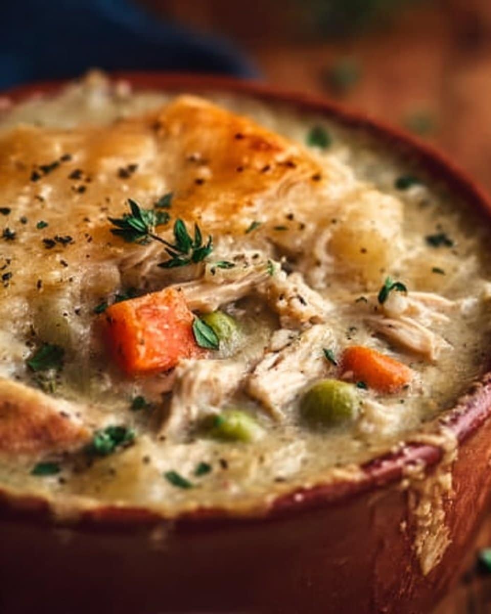 High Protein Chicken Pot Pie Soup