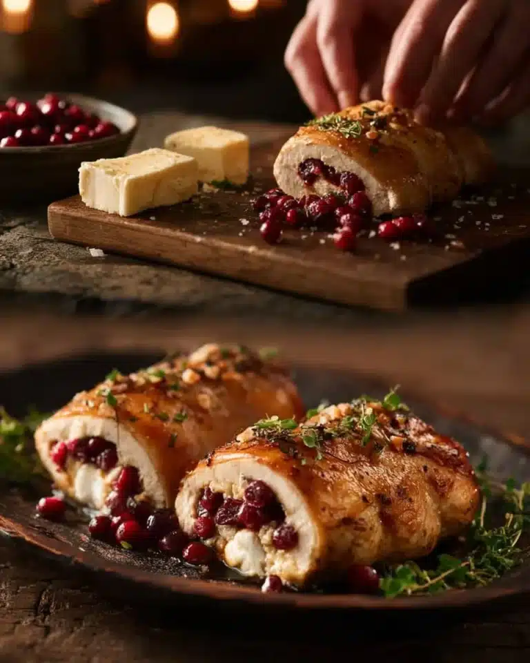 Delicious Cranberry Brie Stuffed Chicken breast with a rich filling