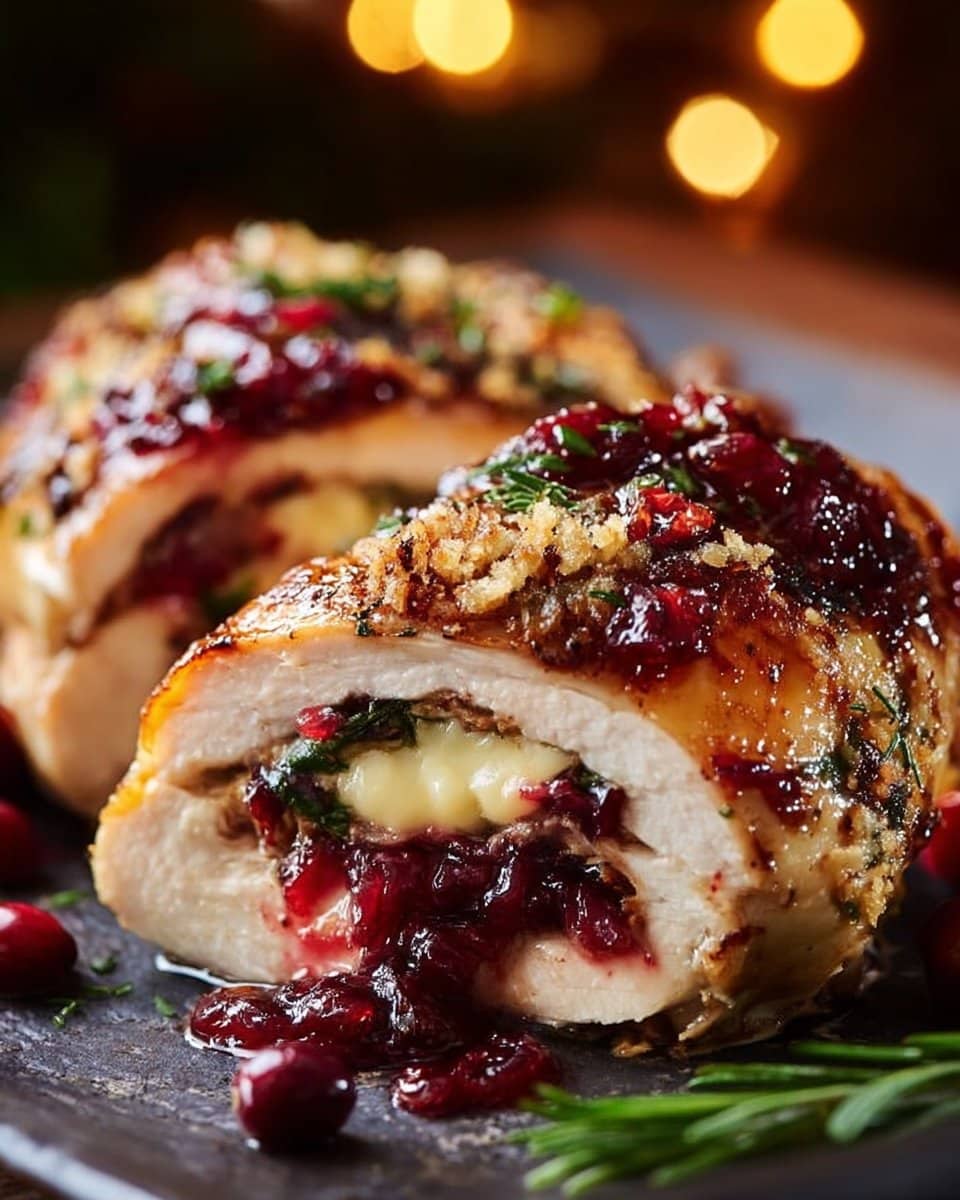 Impressive Cranberry Brie Stuffed Chicken