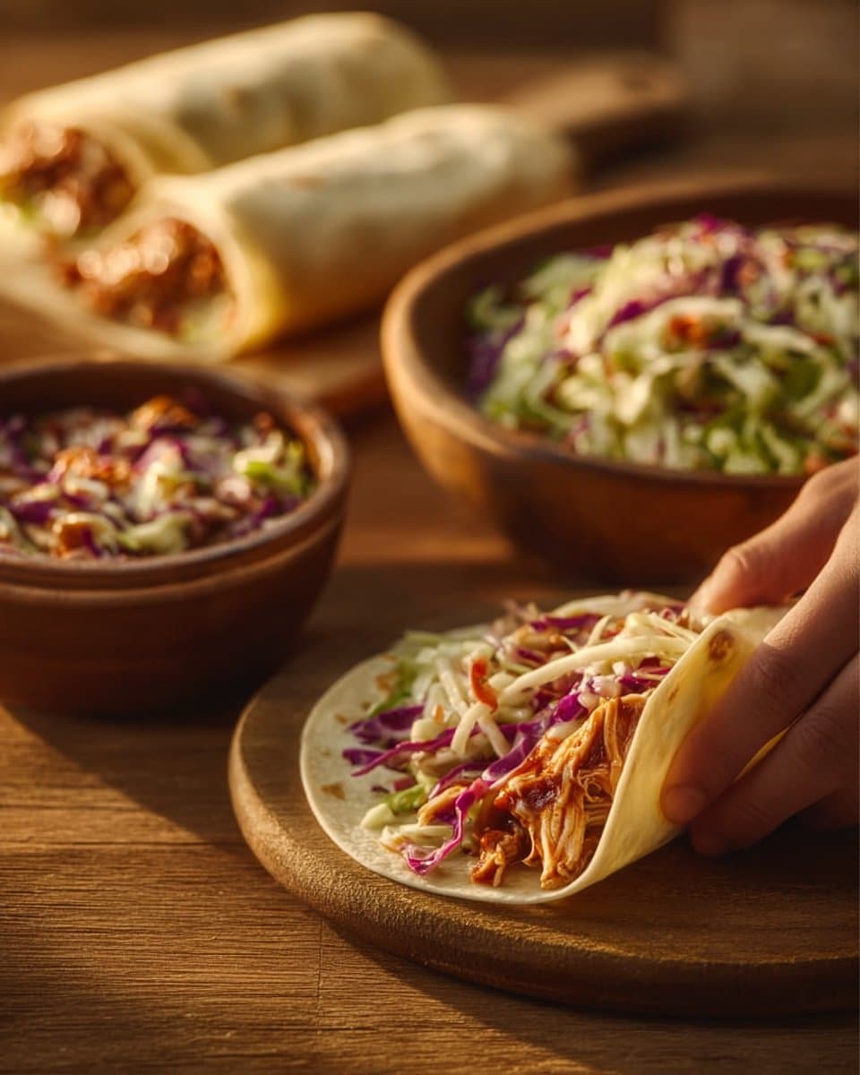 BBQ Chicken Coleslaw Wraps